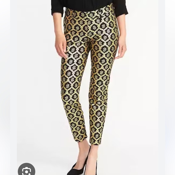 Old Navy Black and Gold Geometric Straight Leg Jumpsuit - Picture 3 of 16